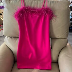 Super sexy fuchsia hot pink cocktail or prom dress, short, form fitting mini